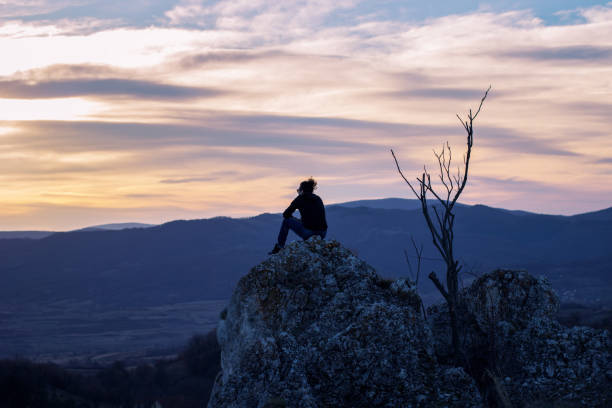 istock Man on top of the mountain 1003111622