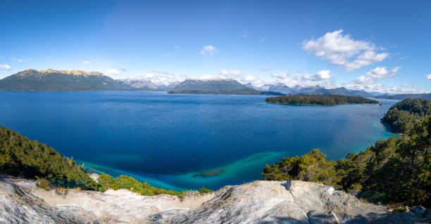 istock Panoramic aerial view of Nahuel Huapi Lake from Brazo Norte Viewpoint at Arrayanes National Park - Villa La Angostura, Patagonia, Argentina 1003111968