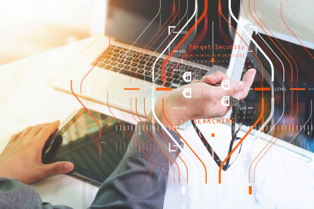istock Photo creative designer work concept. Man working new start up project in modern studio.Digital tablet laptop computer design smart phone using.Idea design progress task, Sun flare effect 1003129646