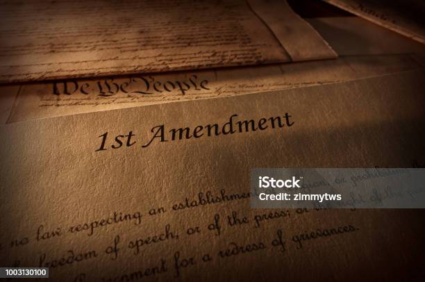First Amendment Text Stock Photo - Download Image Now - Improvement, Number 1, Constitution