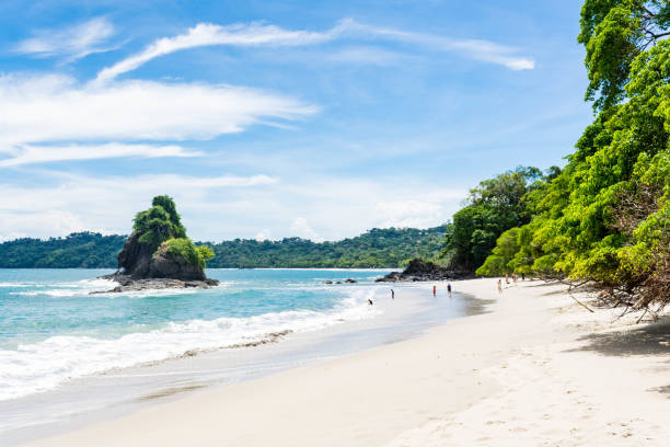 a principal praia de manuel antonio - beach park - fotografias e filmes do acervo