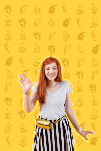 istock Positive girl smiling and looking friendly waving her hand 1003153630