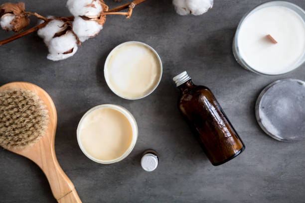 istock Natural spa cosmetic products flat lay 1003153936