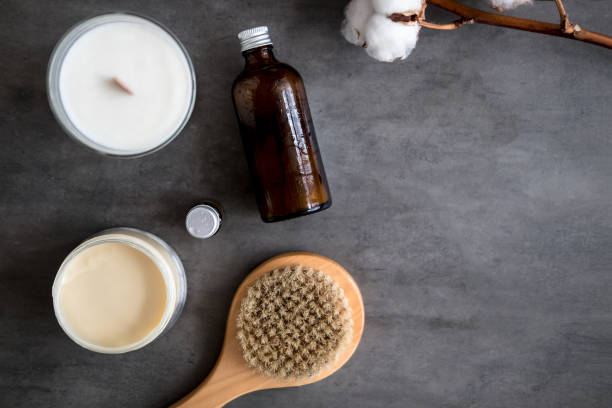 istock Natural spa cosmetic products flat lay 1003153938
