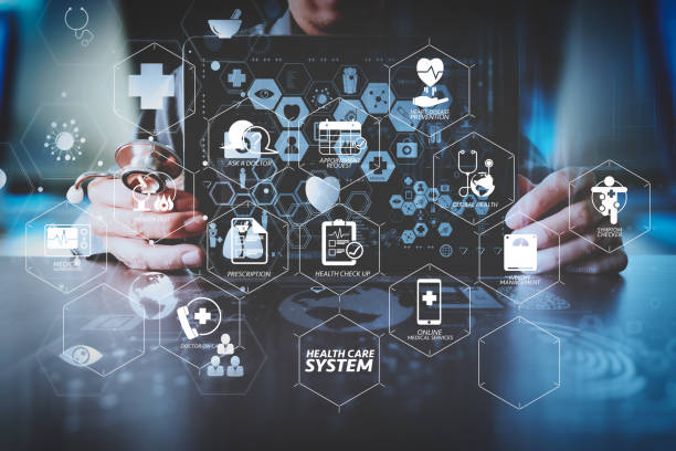 istock medical techonlogy concept,smart doctor hand working with modern laptop computer in modern office with virtual icon diagram 1003160638