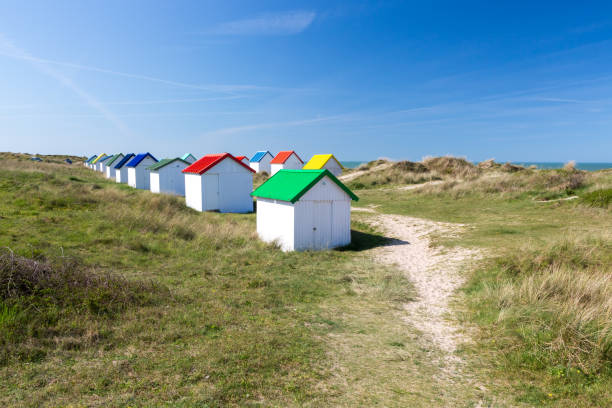 istock Beach cabins, Normandy, France 1003163396
