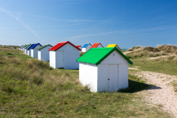istock Beach cabins, Normandy, France 1003163406