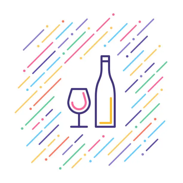 Vector illustration of Celebration Drink Line Icon