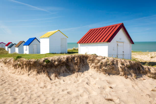 istock Beach cabins, Normandy, France 1003163734