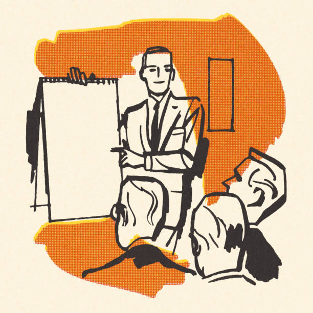 Businessmen in a Meeting Businessmen in a Meeting four people office stock illustrations