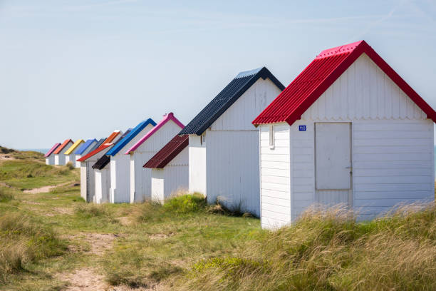 istock Beach cabins, Normandy, France 1003165892