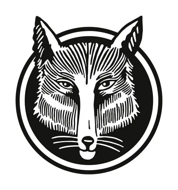 Vector illustration of Head of a Wolf