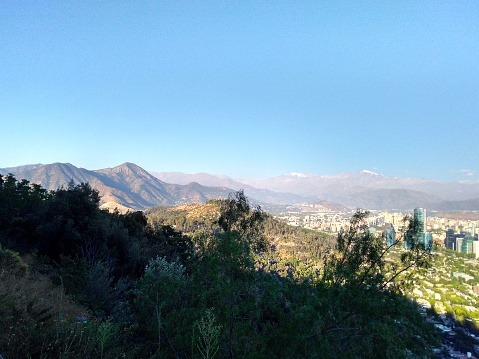 Santiago is the capital of Chile this view is walking in the  San Cristóbal Hill.