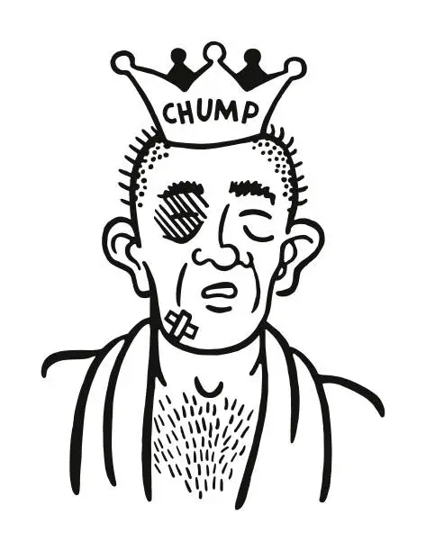 Vector illustration of Portrait of a Chump