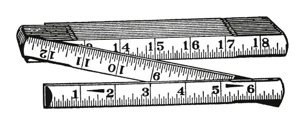 Vector illustration of Folding Ruler