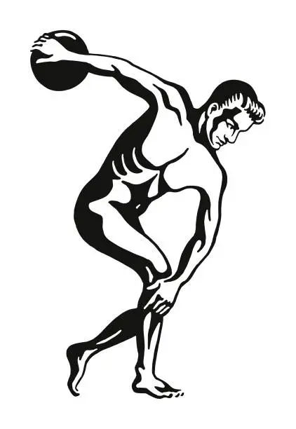 Vector illustration of Discus Thrower