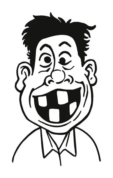 Vector illustration of Man with Missing Teeth