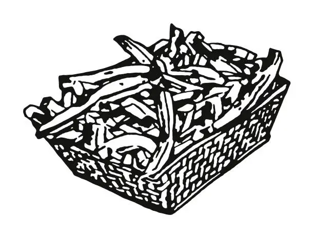 Vector illustration of Basket of French Fries