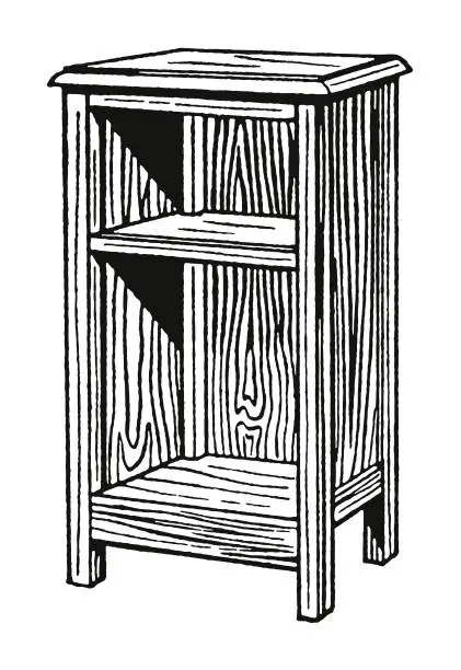 Vector illustration of Piece of Wooden Furniture