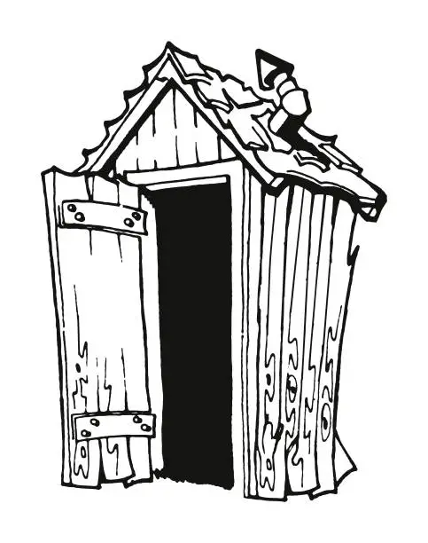 Vector illustration of Outhouse