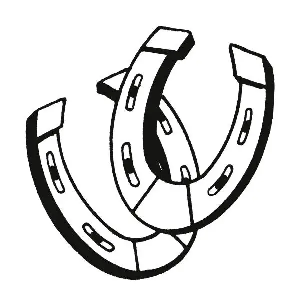 Vector illustration of Two Horseshoes