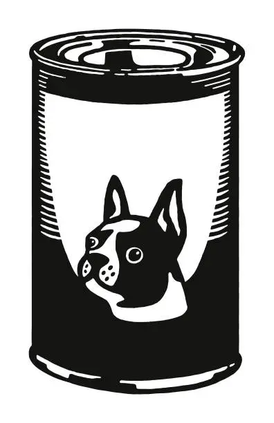 Vector illustration of Can of Dog Fod