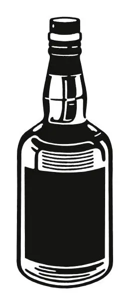Vector illustration of Bottle of Liquor