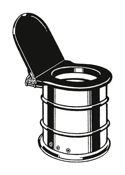 Vector illustration of Can with Toilet Seat on Top