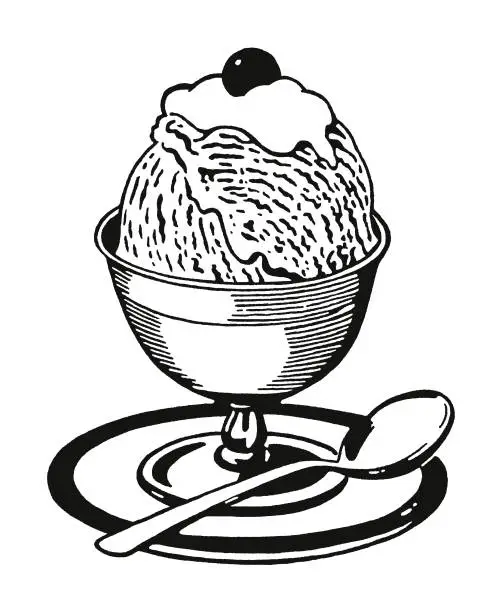 Vector illustration of Ice Cream Sundae