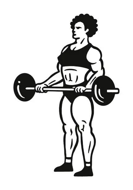 Vector illustration of Woman Lifting Weights
