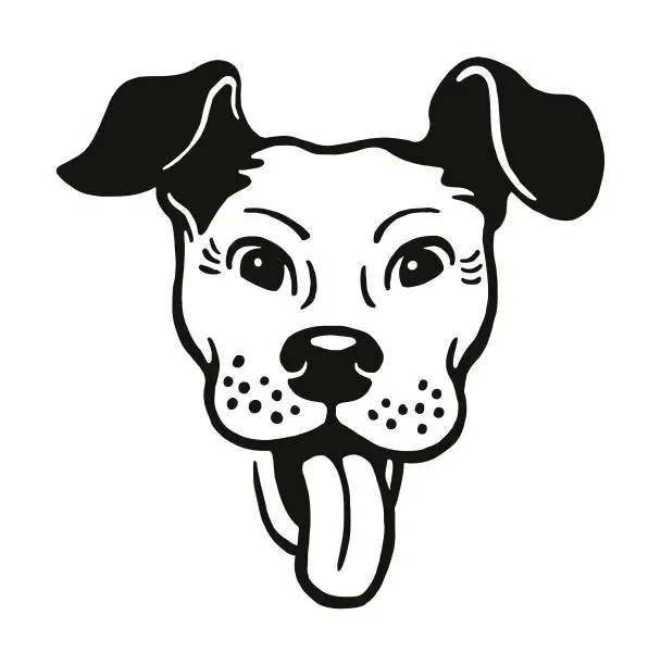 Vector illustration of Panting Dog