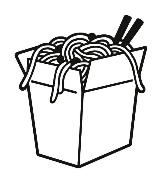 Vector illustration of Chinese Takeout Food