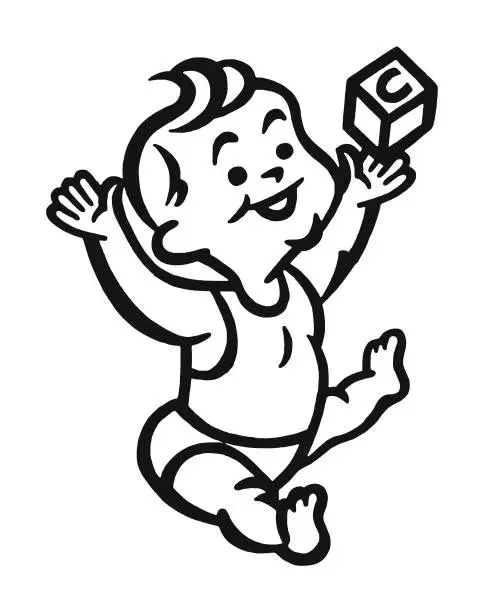 Vector illustration of Toddler Playing