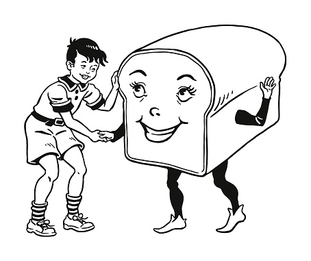 Boy Shaking Hands with a Loaf of Bread