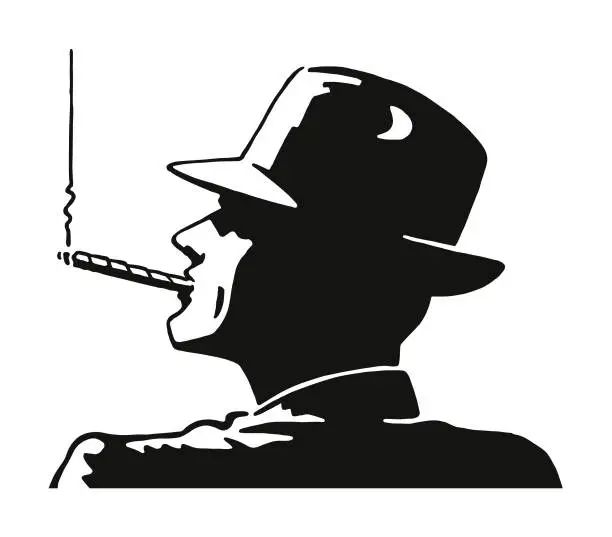 Vector illustration of Man Smoking a Cigar