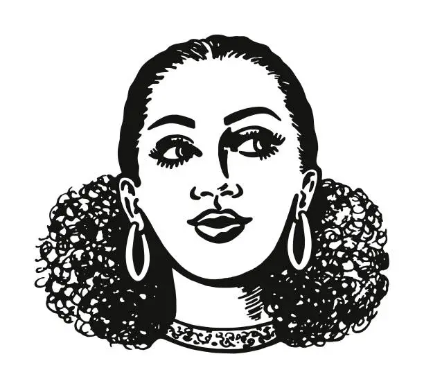 Vector illustration of Portrait of a Woman