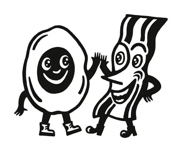 Vector illustration of Bacon and Egg Characters