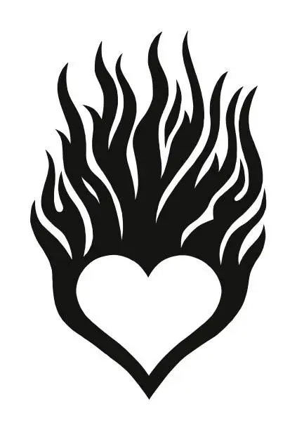 Vector illustration of Flaming Heart