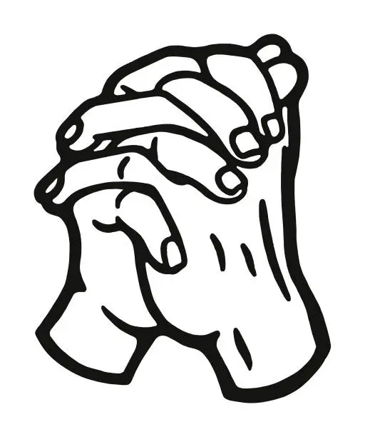 Vector illustration of Folded Hands