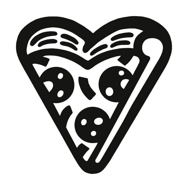 ilustraciones, imágenes clip art, dibujos animados e iconos de stock de corazón en forma de rebanada de pizza - sausage shaped