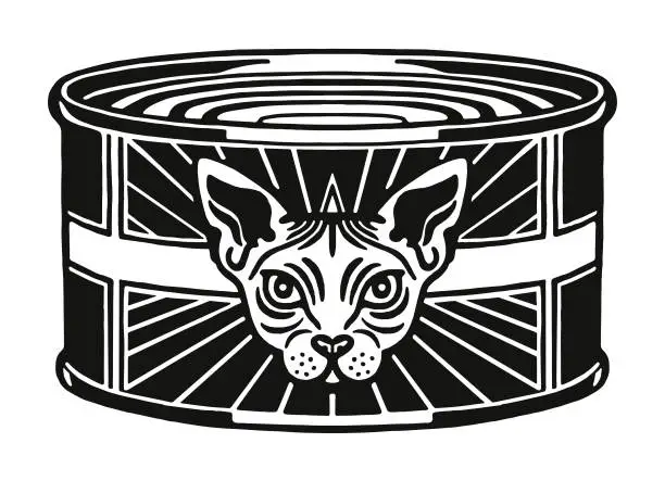 Vector illustration of Can of Cat Food