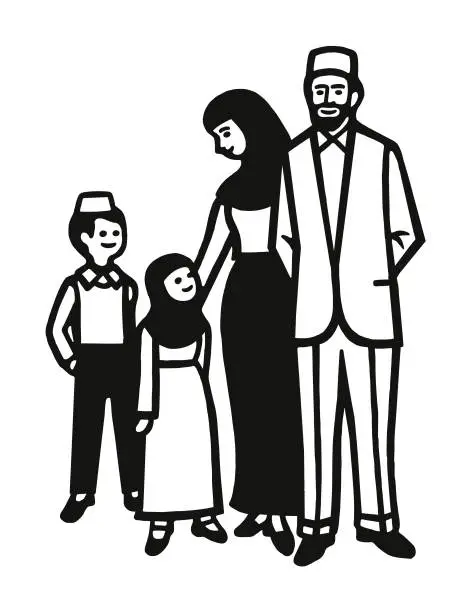 Vector illustration of Family of Four