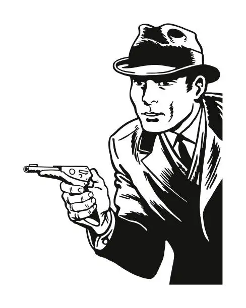 Vector illustration of Man with a Gun