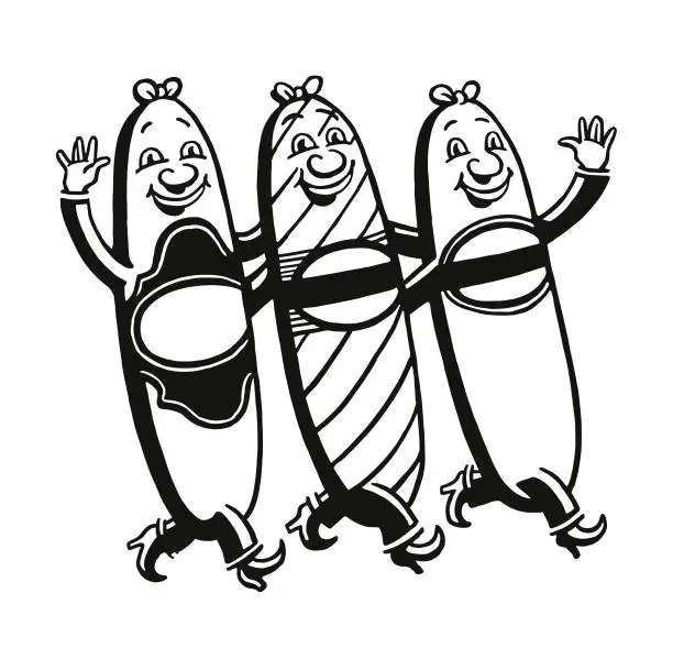 Vector illustration of Three Cigar Characters