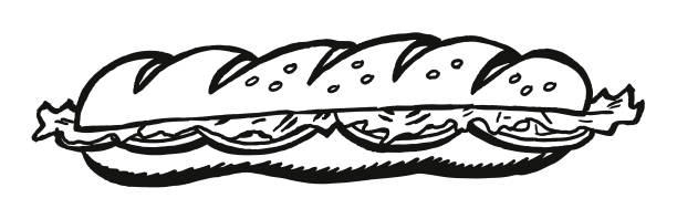 illustrazioni stock, clip art, cartoni animati e icone di tendenza di sandwich sottomarino - panino submarine