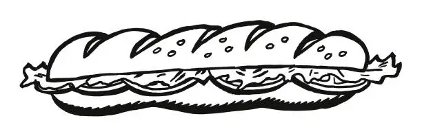 Vector illustration of Submarine Sandwich