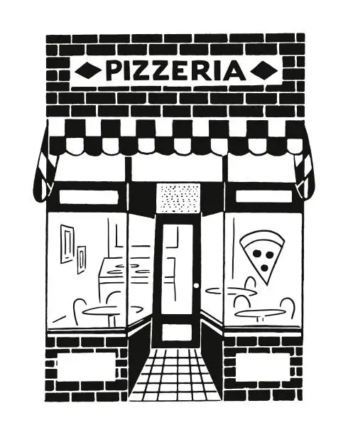 Vector illustration of Pizzeria Storefront