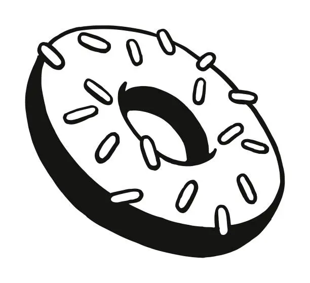 Vector illustration of Frosted Donut with Sprinkles