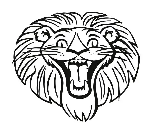 Vector illustration of Roaring Lion