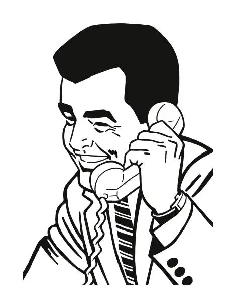 Vector illustration of Man on the Telephone